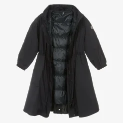 Moncler Enfant Coats & Jackets*Girls Navy Blue Lins Coat