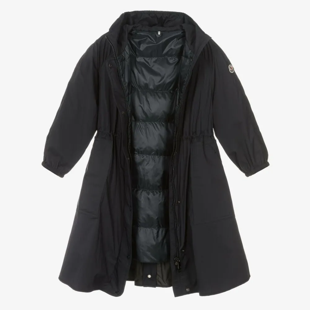 Moncler Enfant Coats & Jackets*Girls Navy Blue Lins Coat