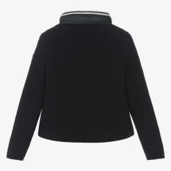 Moncler Enfant Coats & Jackets*Girls Navy Blue Padded Down & Wool Jacket