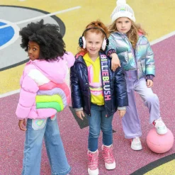 Billieblush Coats & Jackets*Girls Navy Blue Padded Sequin Coat