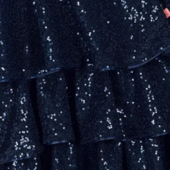 Billieblush Dresses*Girls Navy Blue Sequin Flounced Dress
