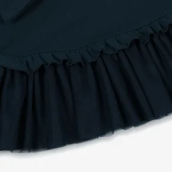 Monnalisa Dresses*Girls Navy Blue Snowflake Cotton Dress