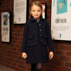 EIRENE Coats & Jackets*Girls Navy Blue Tweed Blazer