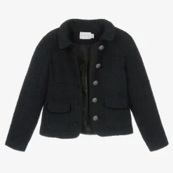 EIRENE Coats & Jackets*Girls Navy Blue Tweed Blazer