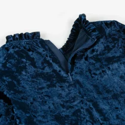 Boboli Tops*Girls Navy Blue Velour Top