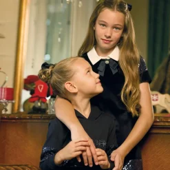 Lapin House Dresses*Girls Navy Blue Velvet & Sequin Dress