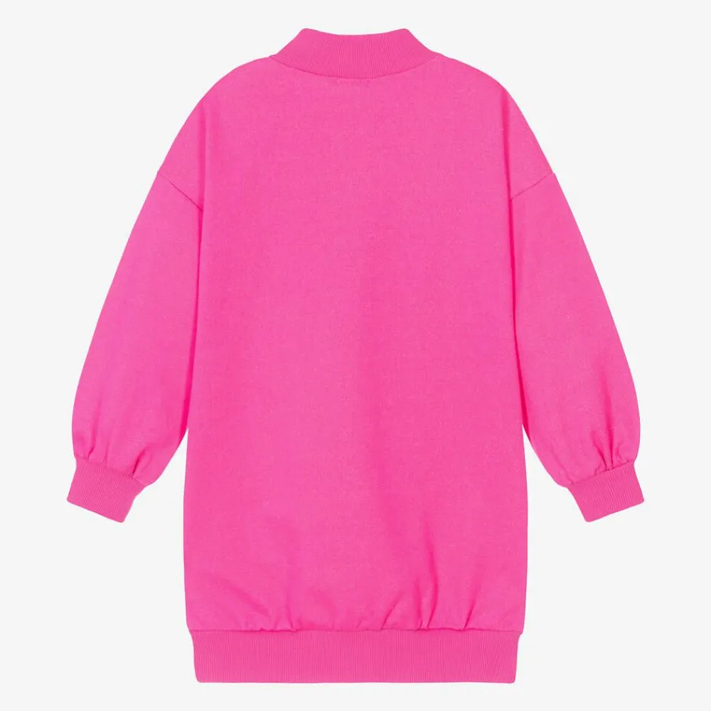 Billieblush Dresses*Girls Neon Pink Cotton Sweatshirt Dress