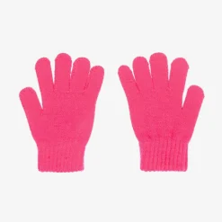 Billieblush Gloves & Mittens*Girls Neon Pink Sequin Heart Gloves