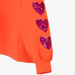 Agatha Ruiz de la Prada Tops*Girls Orange Cotton Heart Sweatshirt