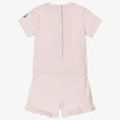Moncler Enfant Shorts*Girls Pale Pink Cotton Playsuit