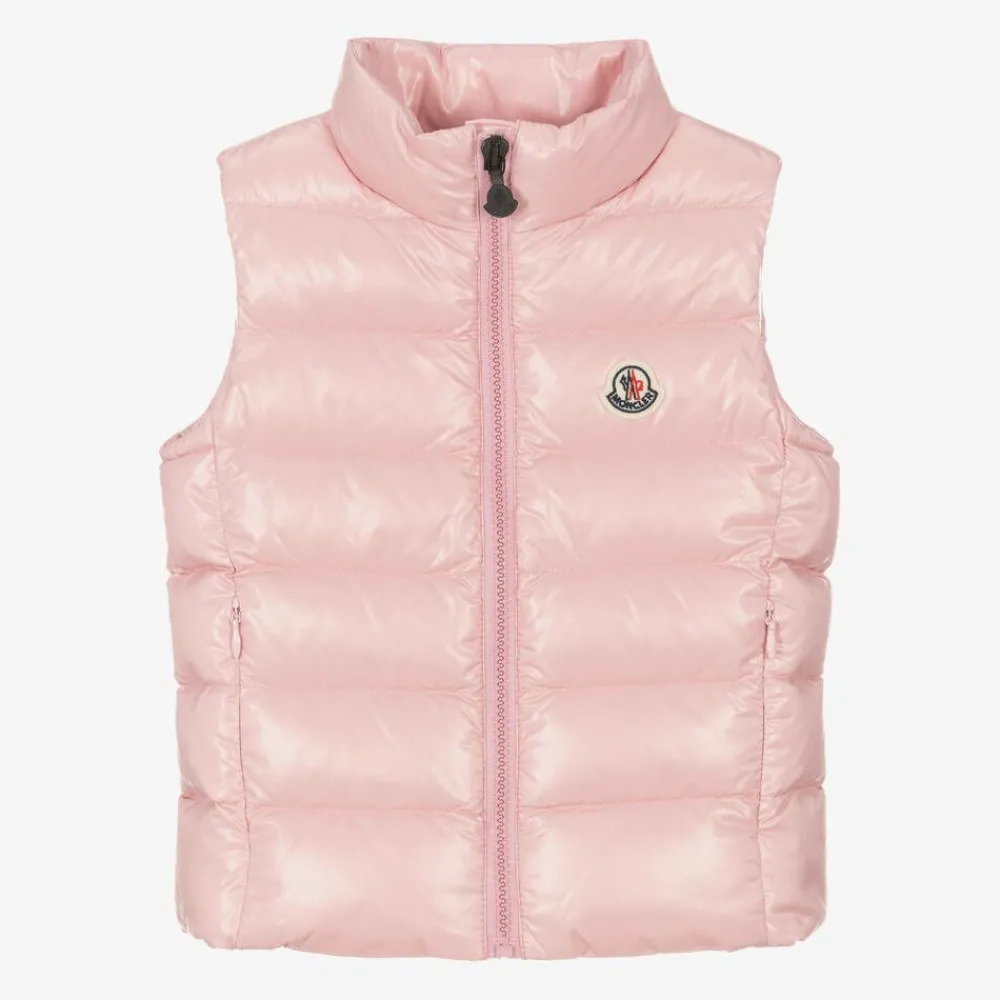Moncler Enfant Coats & Jackets*Girls Pale Pink Ghany Down Padded Gilet