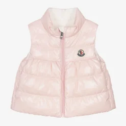 Moncler Enfant Coats & Jackets*Girls Pale Pink Hiva Down Puffer Gilet