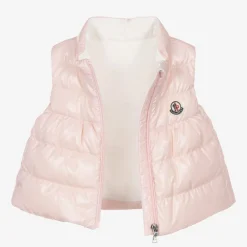 Moncler Enfant Coats & Jackets*Girls Pale Pink Hiva Down Puffer Gilet