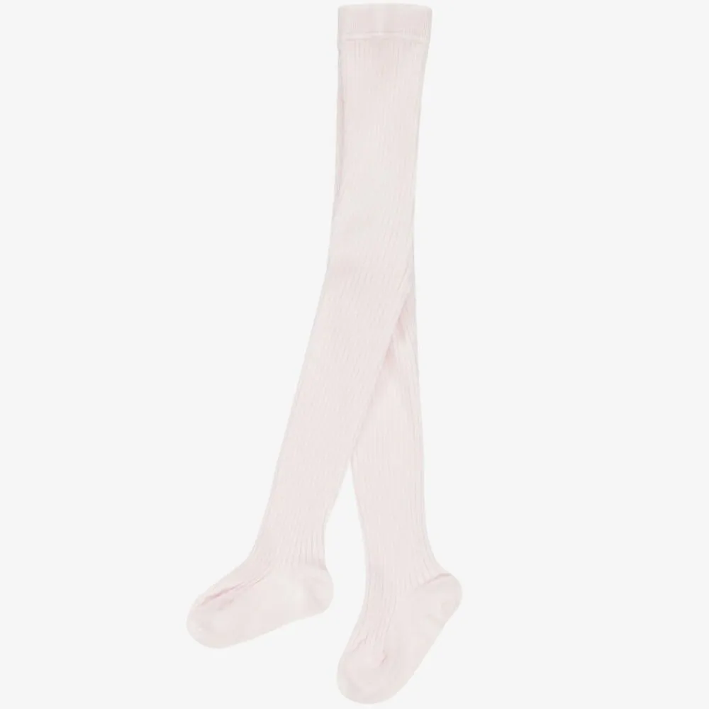 Jacadi Paris Tights*Girls Pale Pink Ribbed Tights