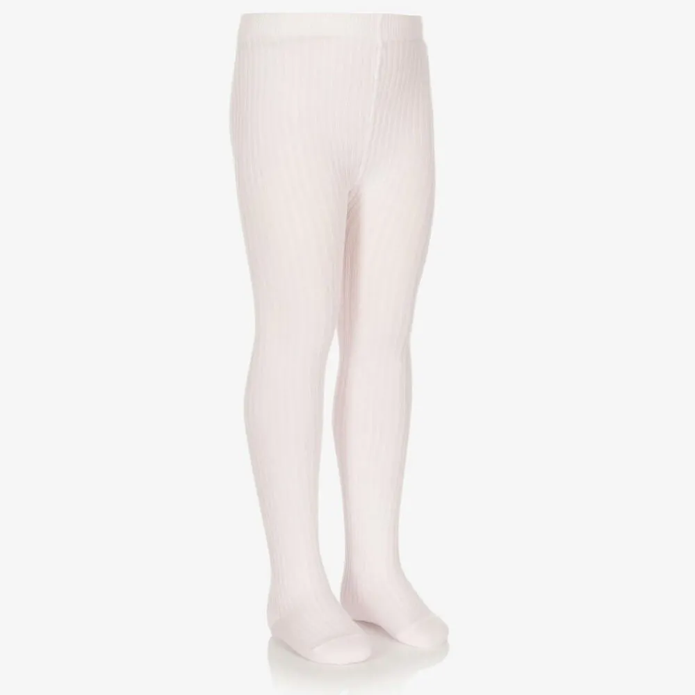 Jacadi Paris Tights*Girls Pale Pink Ribbed Tights