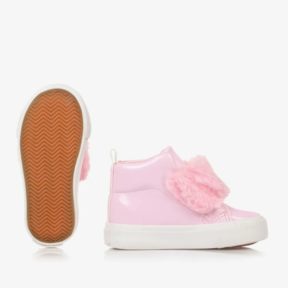A Dee Trainers*Girls Patent Pink High Top Trainers