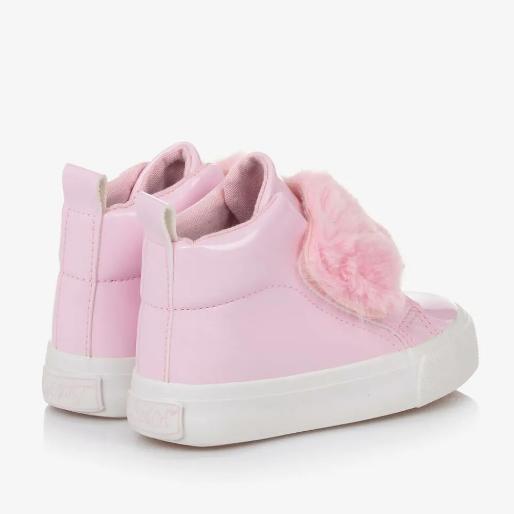 A Dee Trainers*Girls Patent Pink High Top Trainers