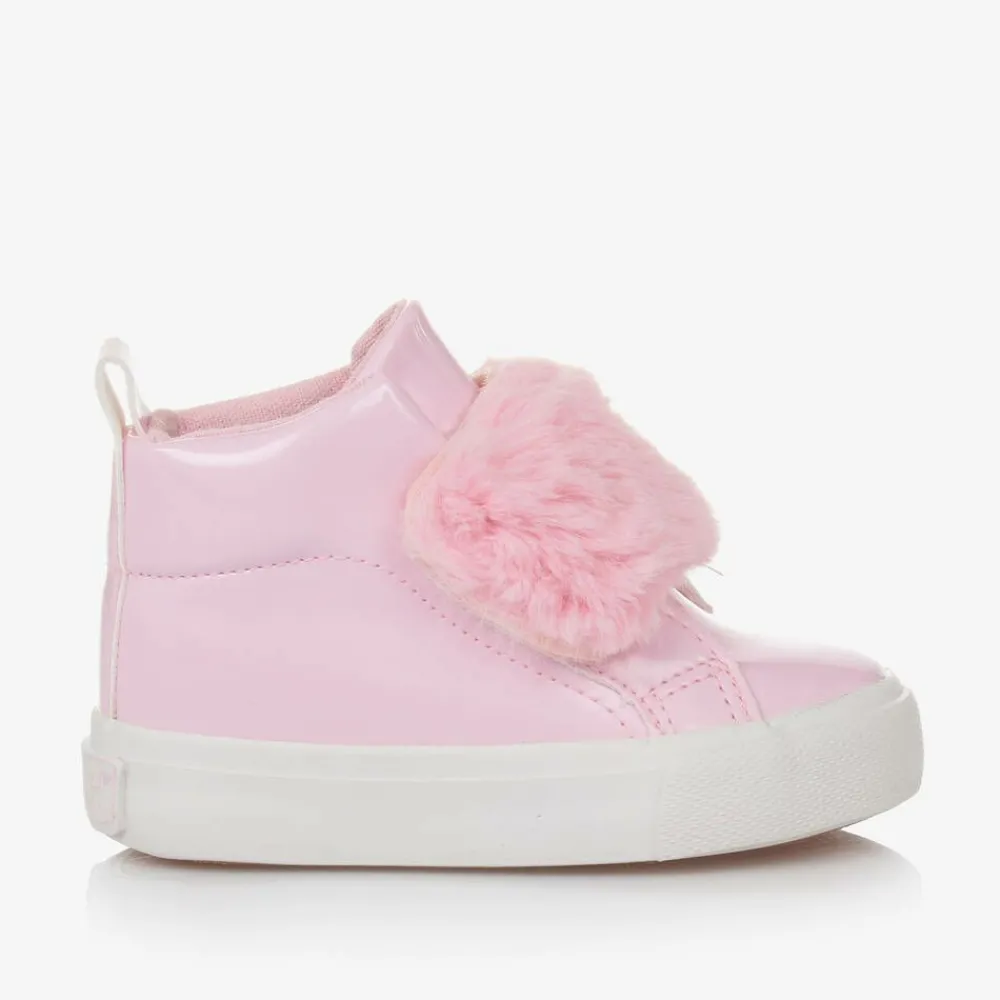 A Dee Trainers*Girls Patent Pink High Top Trainers