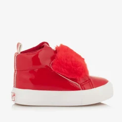 A Dee Trainers*Girls Patent Red High Top Trainers