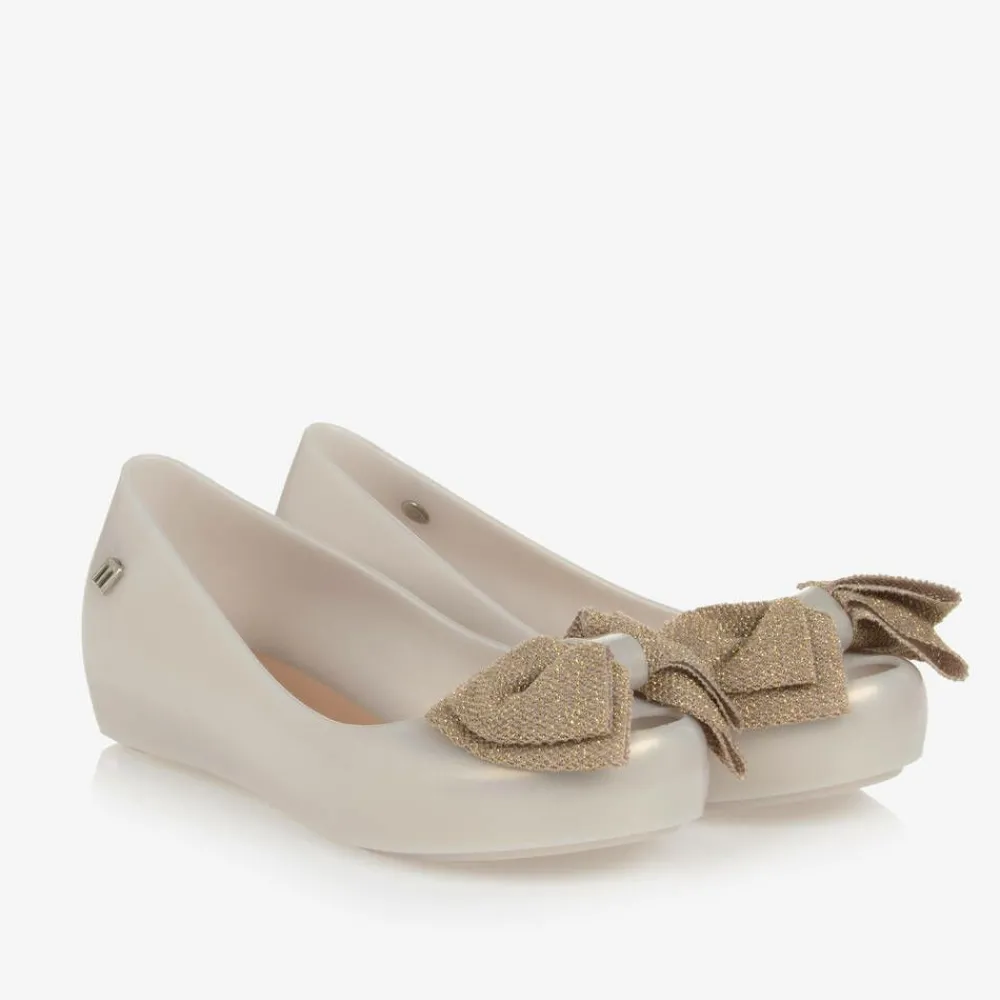 Mini Melissa Pumps & Ballerinas|Pumps & Ballerinas*Girls Pearlescent Beige Jelly Ballerinas