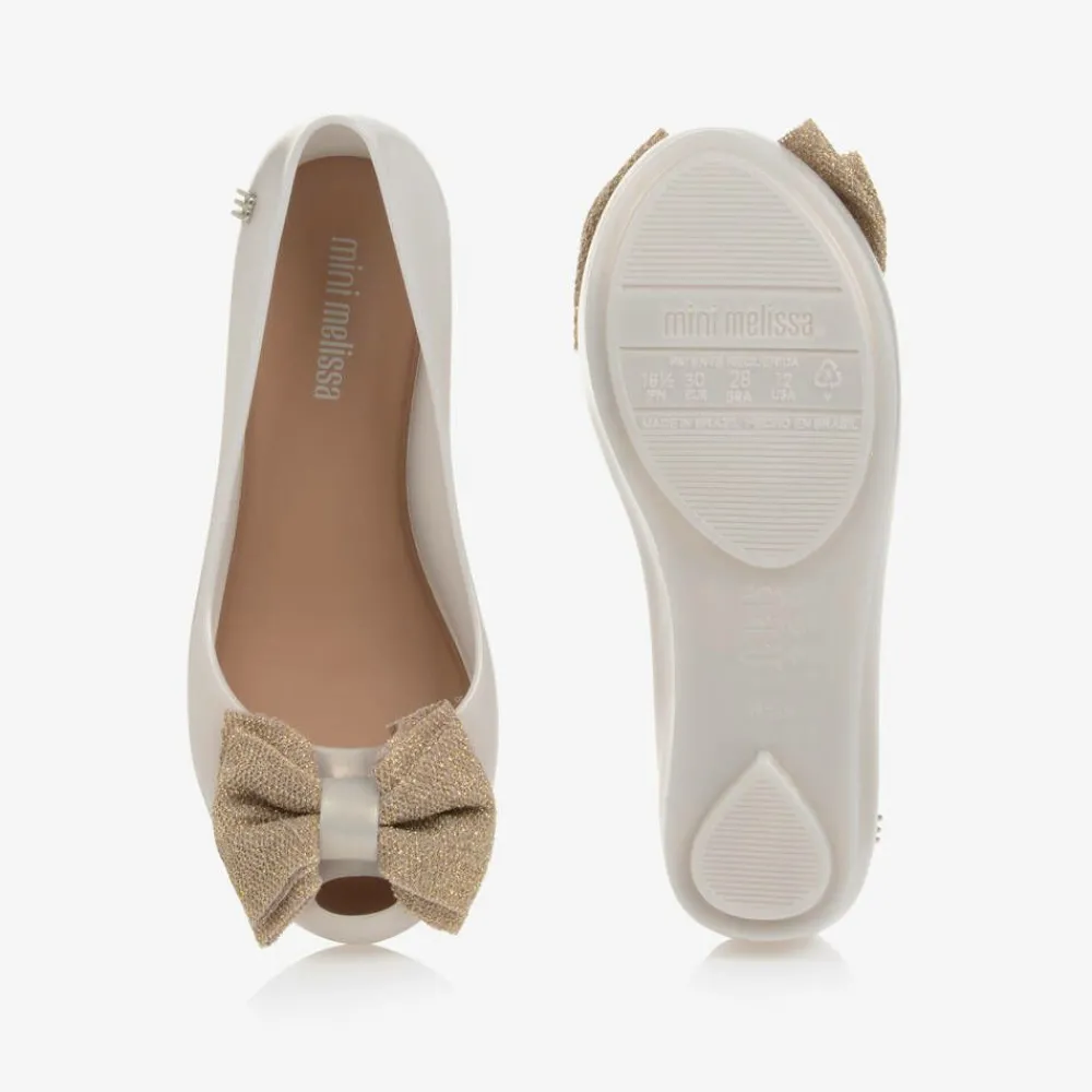 Mini Melissa Pumps & Ballerinas|Pumps & Ballerinas*Girls Pearlescent Beige Jelly Ballerinas