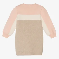 Chloé Dresses*Girls Pink & Beige Cotton Sweater Dress