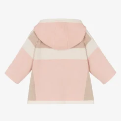 Chloé Tops*Girls Pink & Beige Cotton Knit Cardigan