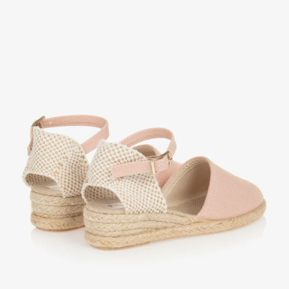 Pisamonas Espadrilles|Espadrilles*Girls Pink & Beige Wedge Espadrilles