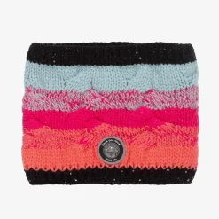 Deux par Deux Scarves*Girls Pink & Black Knitted Snood