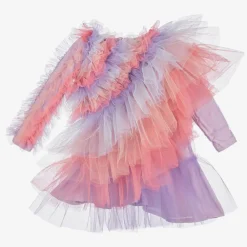 RaspberryPlum Dresses*Girls Pink & Blue Asymmetric Tulle Dress