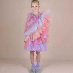 RaspberryPlum Dresses*Girls Pink & Blue Asymmetric Tulle Dress
