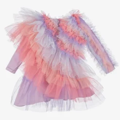 RaspberryPlum Dresses*Girls Pink & Blue Asymmetric Tulle Dress