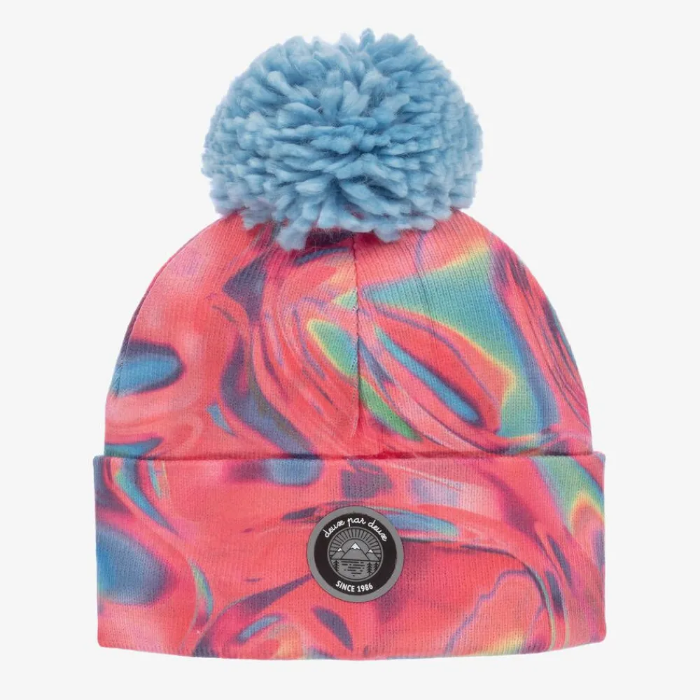 Deux par Deux Hats*Girls Pink & Blue Knit Pom-Pom Hat