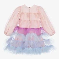 RaspberryPlum Dresses*Girls Pink & Blue Tiered Tulle Dress