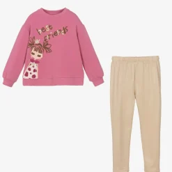 Mayoral Outfit Sets*Girls Pink & Gold Leggings Set