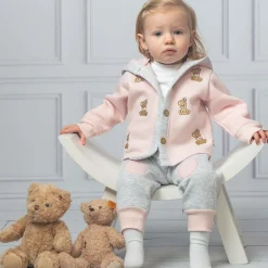 Caramelo Kids Tracksuits|Tracksuits*Girls Pink & Grey Tracksuit Set