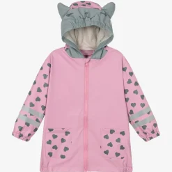 Playshoes Coats & Jackets*Girls Pink & Heart Raincoat
