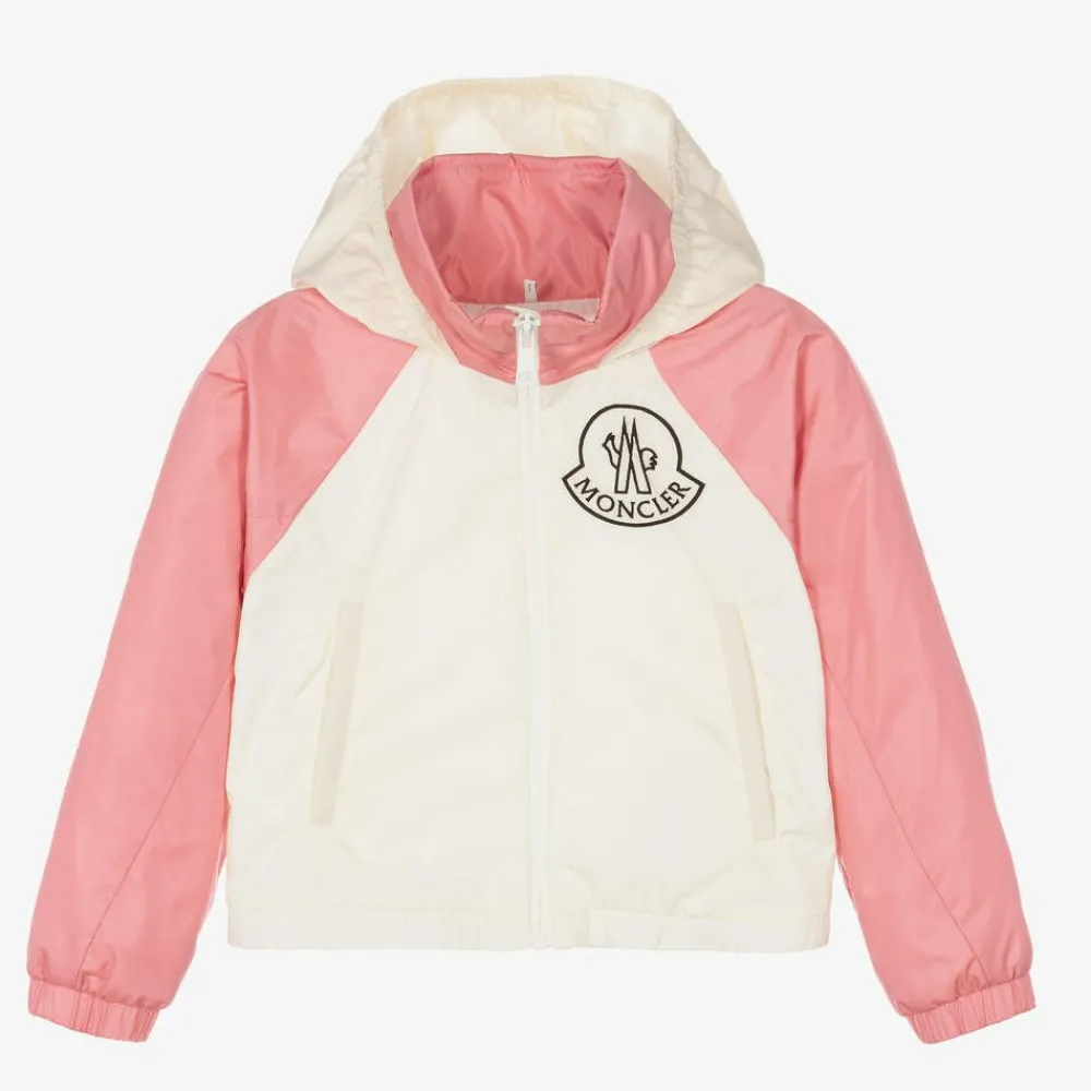 Moncler Enfant Coats & Jackets*Girls Pink & Ivory Enabish Jacket