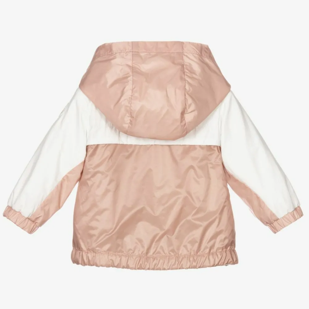 Moncler Enfant Coats & Jackets*Girls Pink & White Logo Jacket
