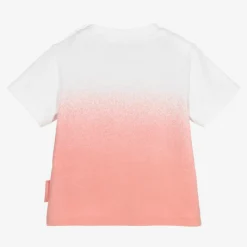 Moncler Enfant Tops*Girls Pink & White T-Shirt