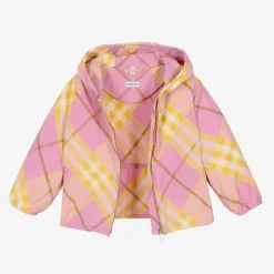 Burberry Coats & Jackets*Girls Pink & Yellow Check Windbreaker Jacket