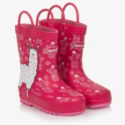 Chipmunks Rain Boots|Rain Boots*Girls Pink Alpaca Rain Boots