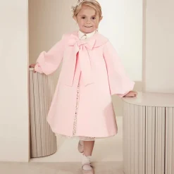 Mama Luma Coats & Jackets*Girls Pink Bow Coat