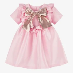 Mama Luma Dresses*Girls Pink Bow Dress