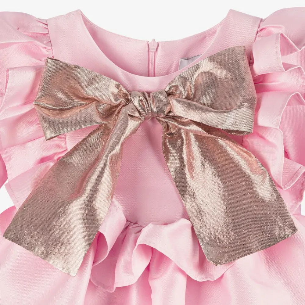 Mama Luma Dresses*Girls Pink Bow Dress