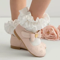 Caramelo Kids Bar Shoes*Girls Pink Bow Shoes