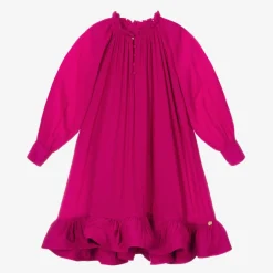 Lanvin Dresses*Girls Pink Charmeuse Ruffle Dress