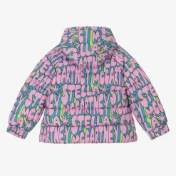 Stella McCartney Kids Coats & Jackets*Girls Pink Cosmic Hooded Puffer Jacket