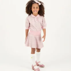 Angels Face Outfit Sets*Girls Pink Cotton & Lurex Check Skirt Set FairyPink