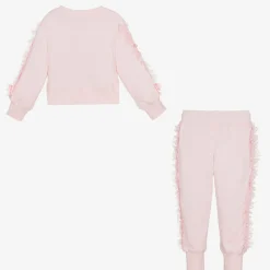 Angels Face Tracksuits*Girls Pink Cotton & Tulle Frill Tracksuit